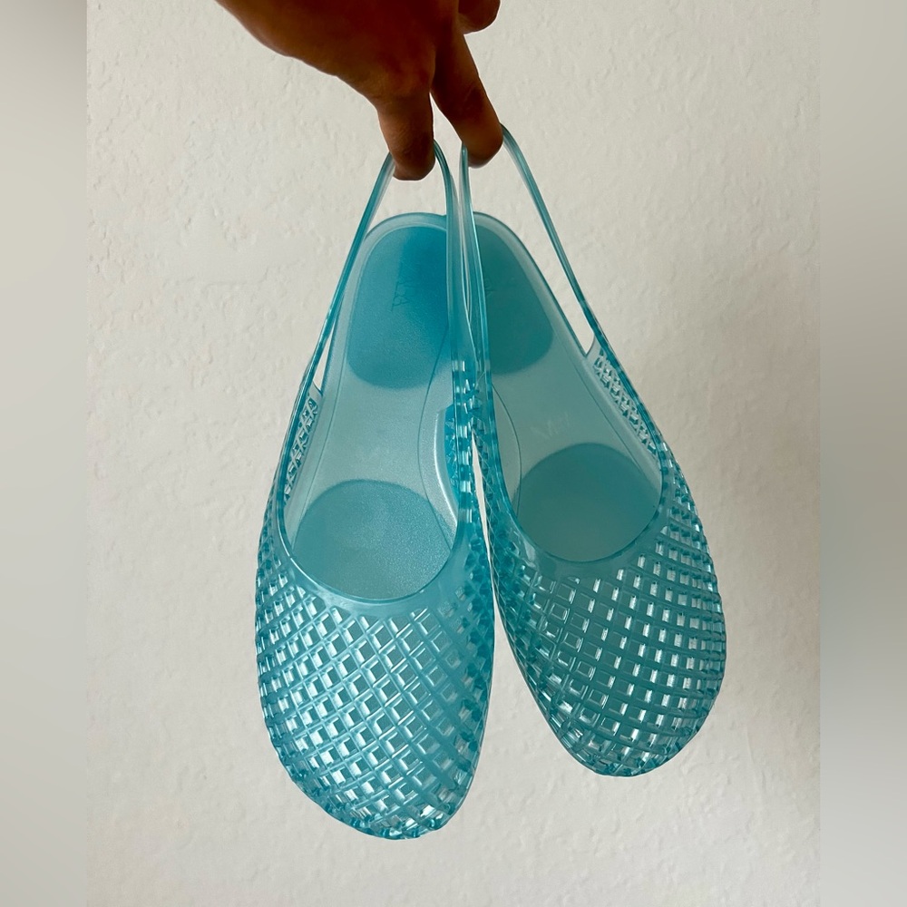 Zara Light Blue Jelly Slingback Mule